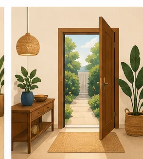 Minh họa 2D chọn cây xanh trong nhà theo phong thủy và điều kiện chăm sóc