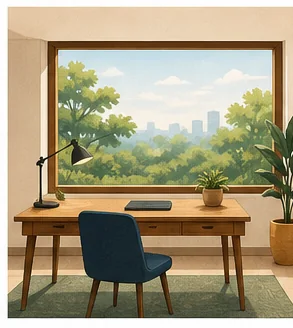 Minh họa 2D ứng dụng màu sắc phong thủy trong nhà ở