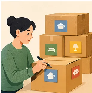 Minh họa 2D bảo quản giấy tờ và đồ giá trị khi chuyển nhà